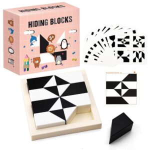 Drewniany puzzle Montessori 3D dla dzieci