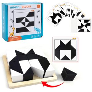Montessori puzzle 3D - drewniane klocki edukacyjne